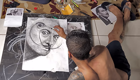 Rodrigo Dias - Salvador Dali em tinta acrílica sobre tela